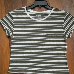 Green striped crop top